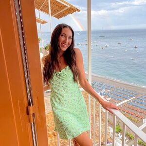 Nwt Slip On Floral Boho Mini Summer Satin Effect Dress